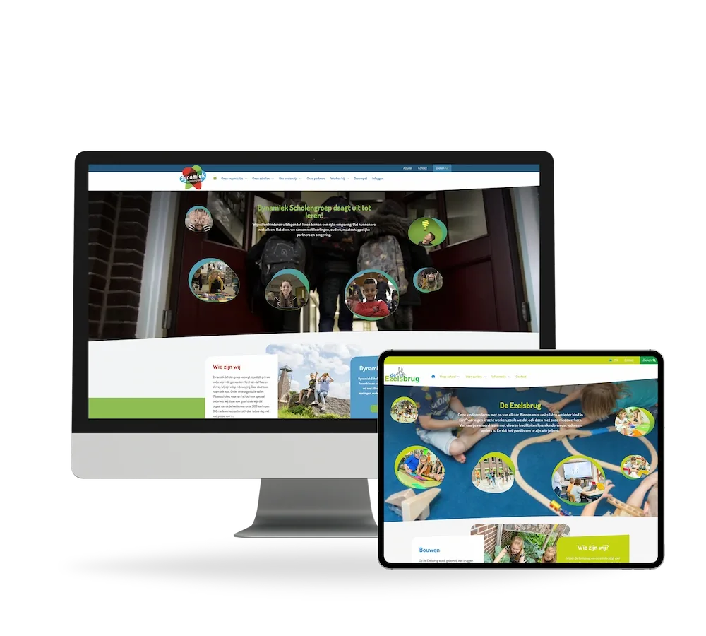 Website van Dynamiek Scholengroep op desktop en tablet