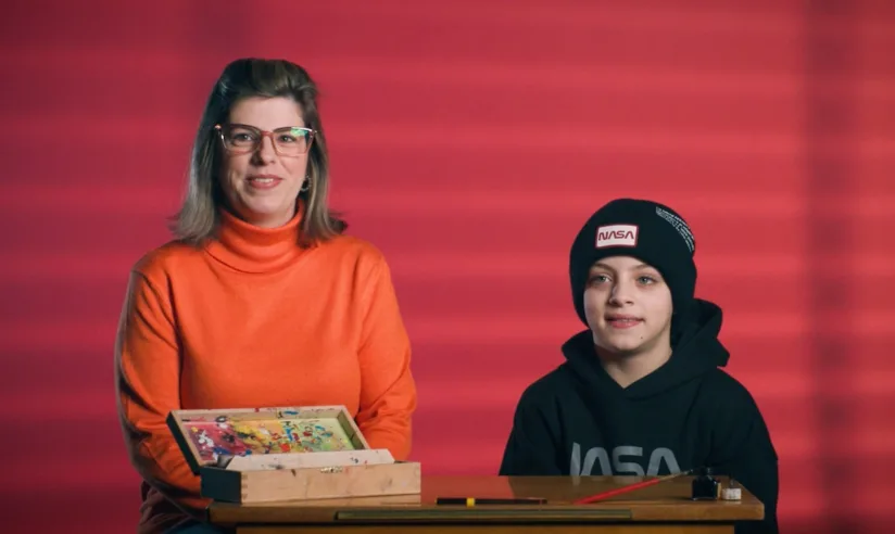 Leerling en moeder in campagne van Dynamiek Scholengroep