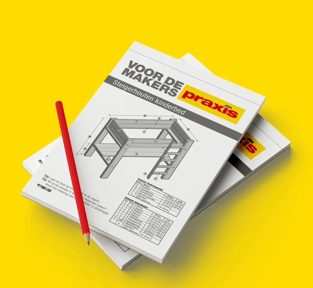 Drukwerk van Praxis met handleidingen en technische schema’s