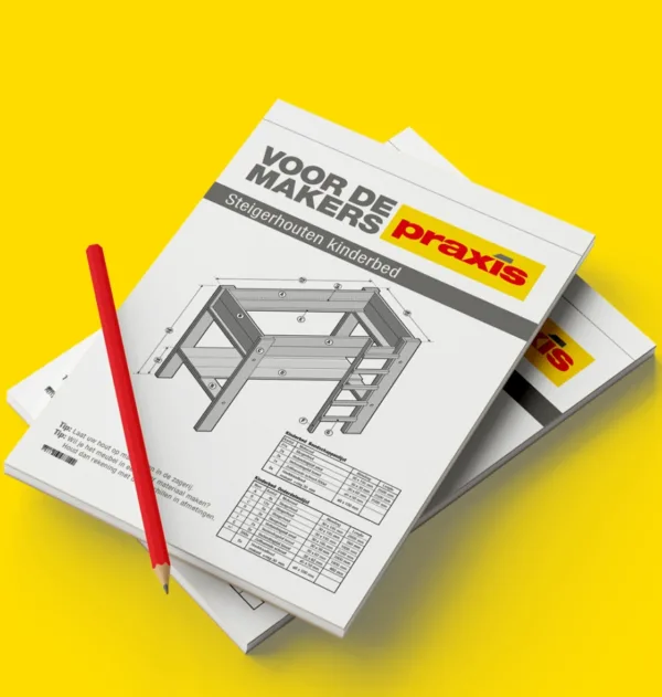 Drukwerk van Praxis met handleidingen en technische schema’s