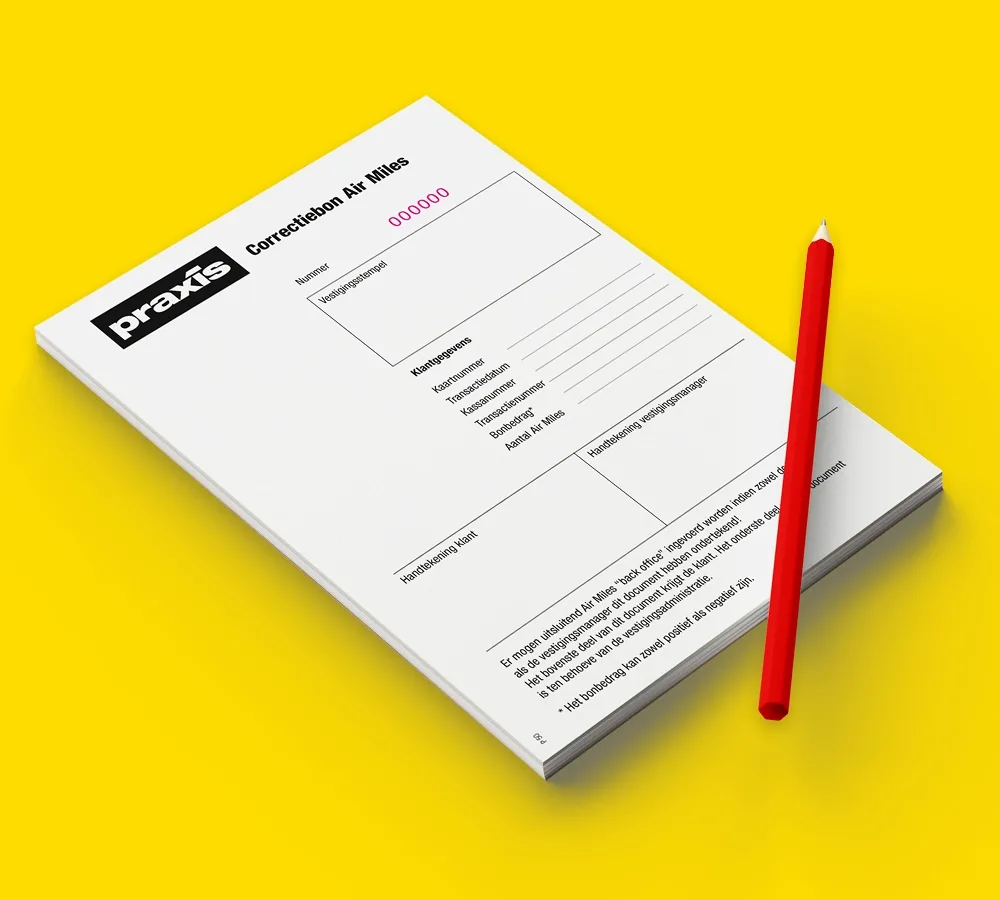 Formulier van Praxis voor winkelgebruik