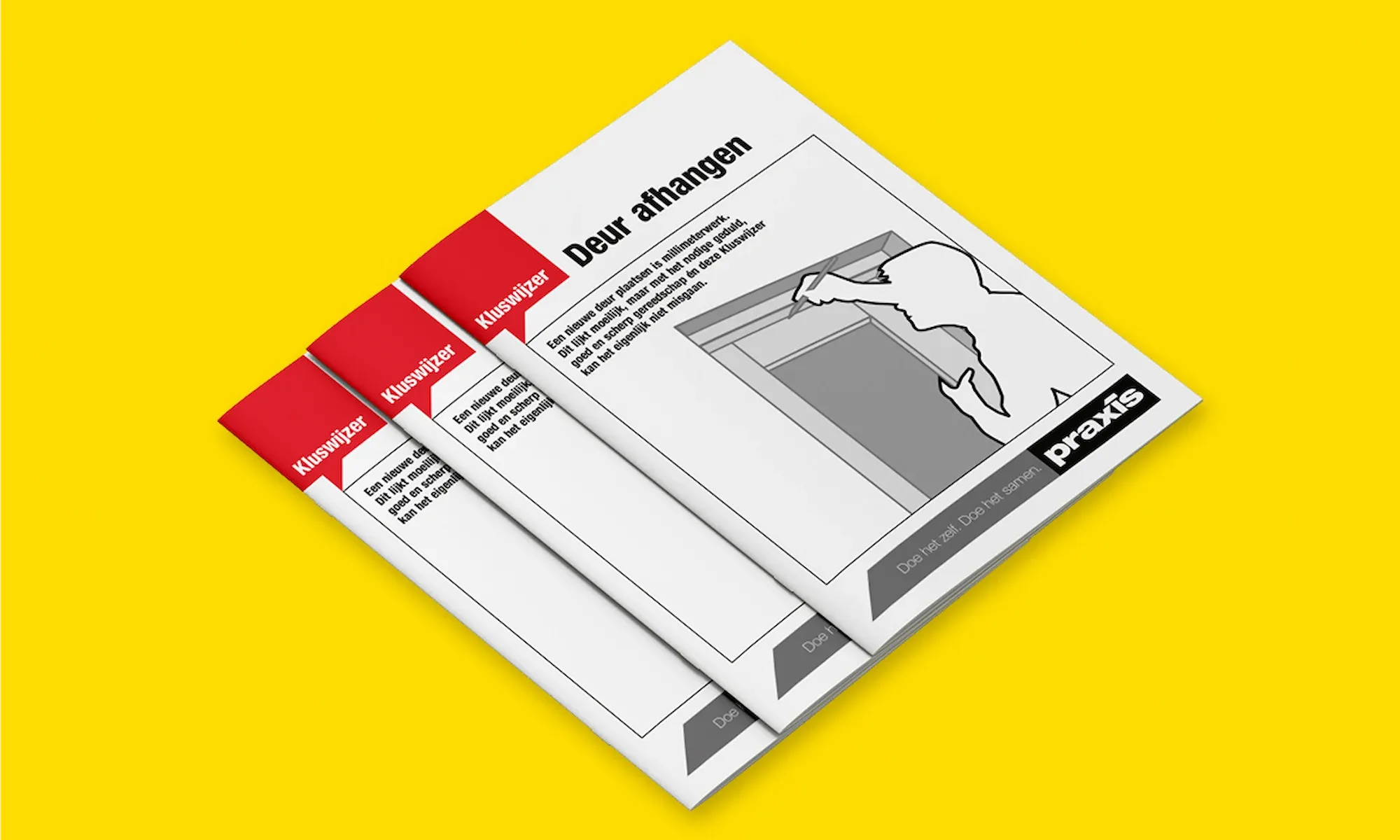 Stapel Praxis handleidingen met technische illustraties