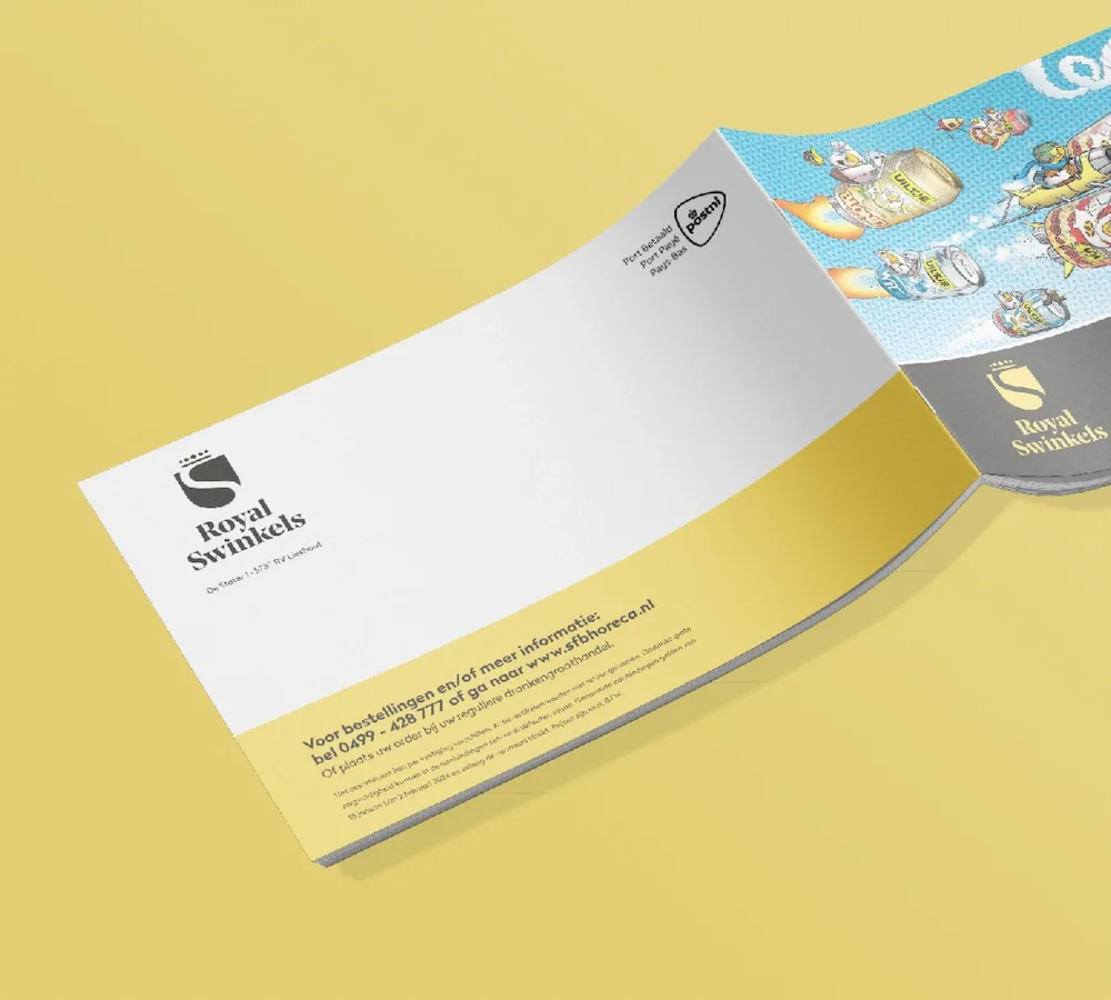 Omslag van brochure van Royal Swinkels in drukwerk