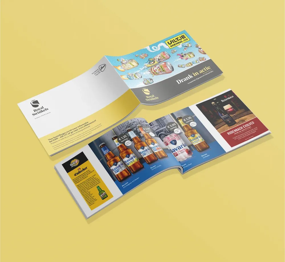 Brochure van Royal Swinkels met productoverzicht in drukwerk