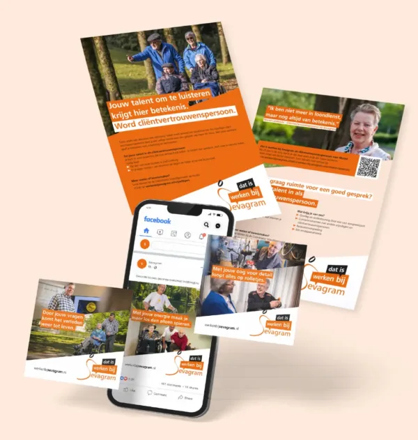 Campagne “Dat is werken bij Sevagram” met social media en flyers