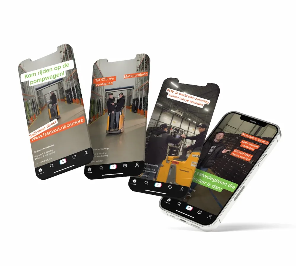 Social media campagne van Frankort & Koning op smartphones