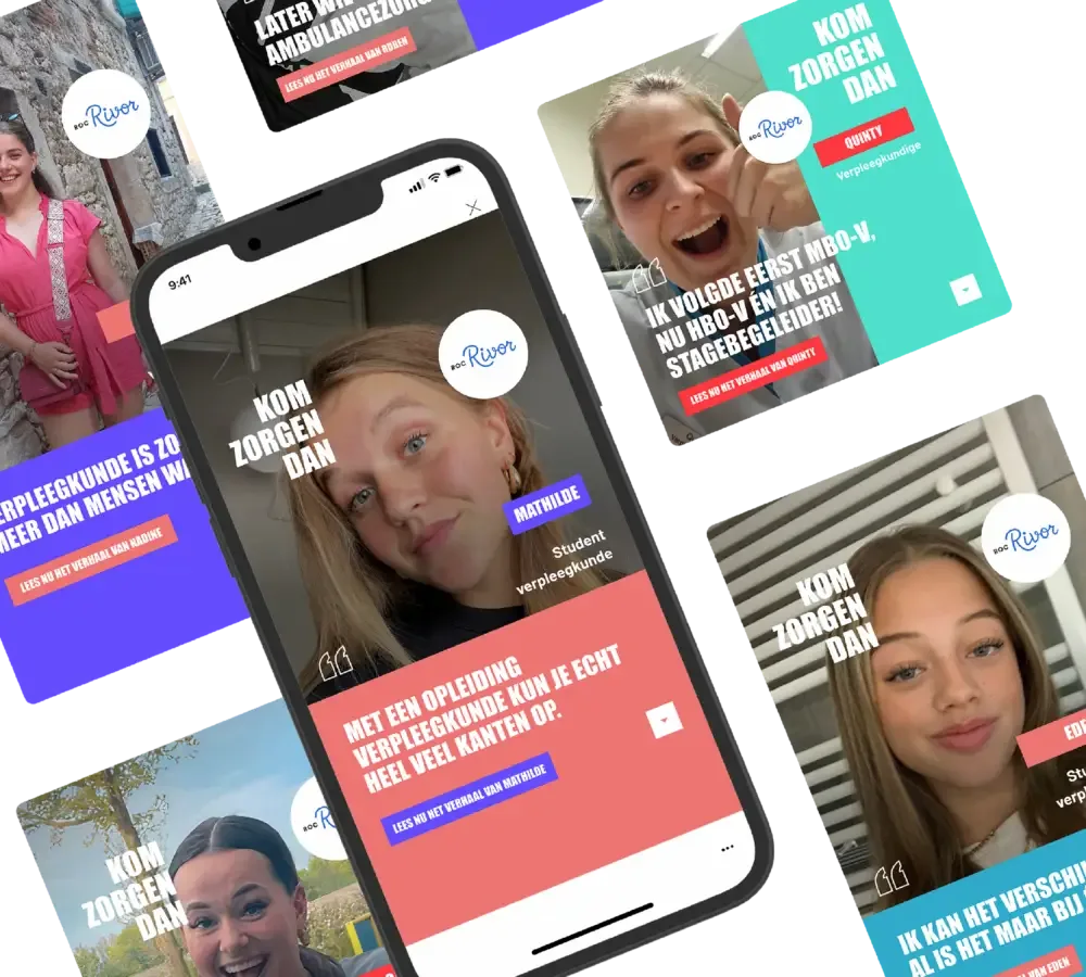 Social media posts van campagne Kom zorgen dan gericht op jongeren